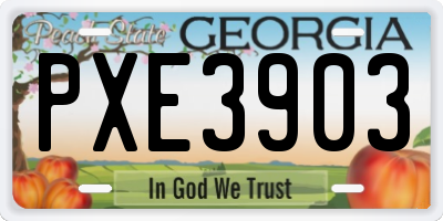 GA license plate PXE3903