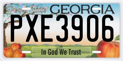 GA license plate PXE3906