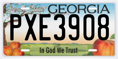GA license plate PXE3908