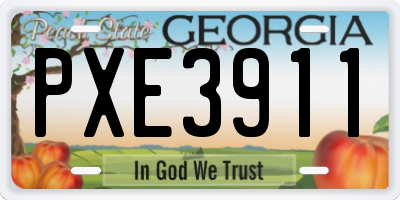 GA license plate PXE3911