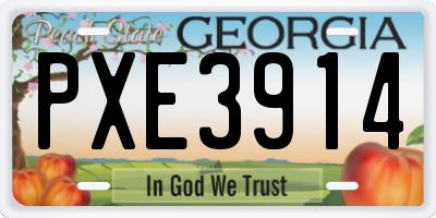 GA license plate PXE3914