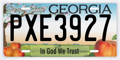 GA license plate PXE3927