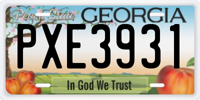 GA license plate PXE3931