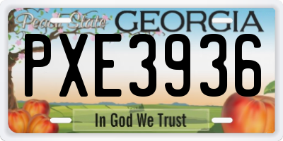 GA license plate PXE3936