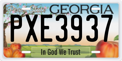 GA license plate PXE3937