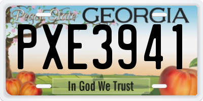 GA license plate PXE3941