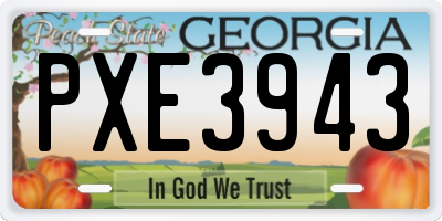 GA license plate PXE3943