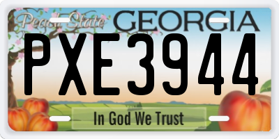 GA license plate PXE3944