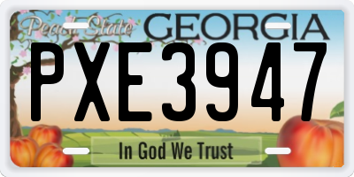 GA license plate PXE3947