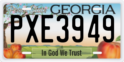 GA license plate PXE3949