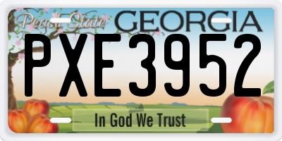 GA license plate PXE3952
