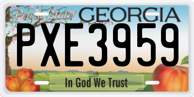 GA license plate PXE3959