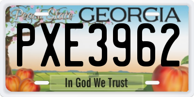 GA license plate PXE3962