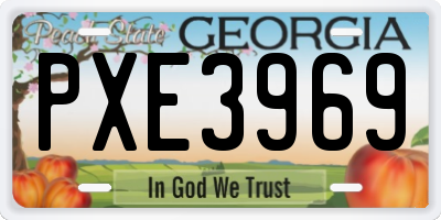 GA license plate PXE3969
