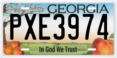 GA license plate PXE3974