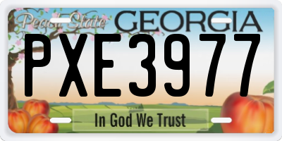 GA license plate PXE3977