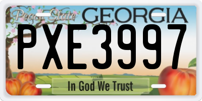 GA license plate PXE3997