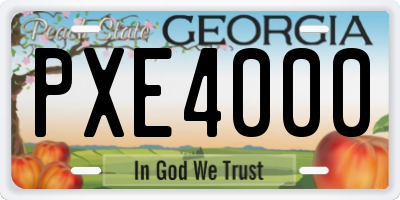 GA license plate PXE4000