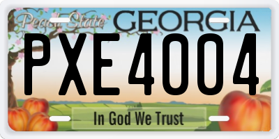 GA license plate PXE4004