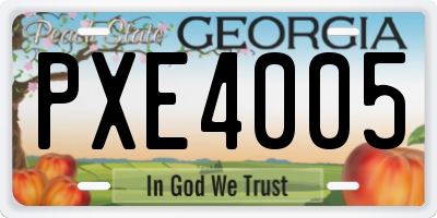 GA license plate PXE4005