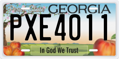 GA license plate PXE4011