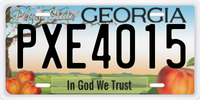 GA license plate PXE4015