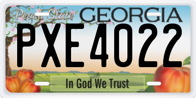 GA license plate PXE4022