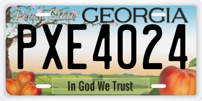 GA license plate PXE4024