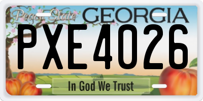 GA license plate PXE4026