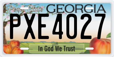 GA license plate PXE4027