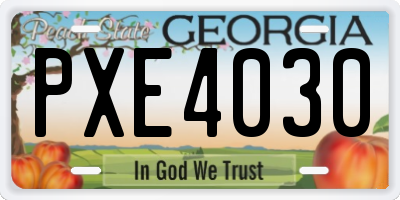 GA license plate PXE4030