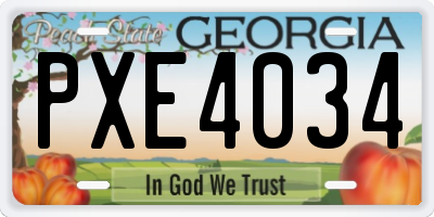 GA license plate PXE4034