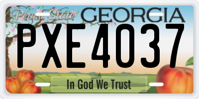 GA license plate PXE4037