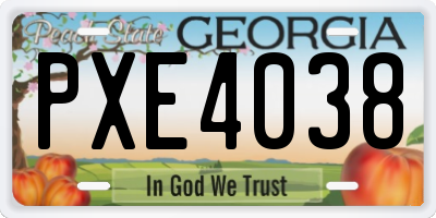 GA license plate PXE4038
