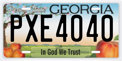 GA license plate PXE4040