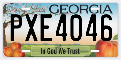 GA license plate PXE4046