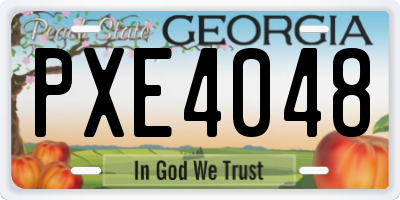 GA license plate PXE4048
