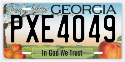 GA license plate PXE4049