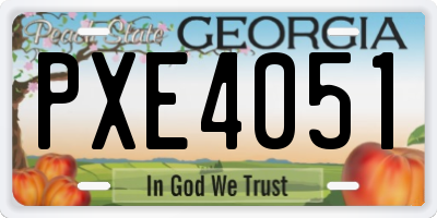 GA license plate PXE4051
