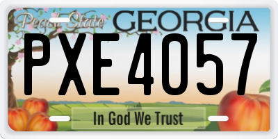 GA license plate PXE4057