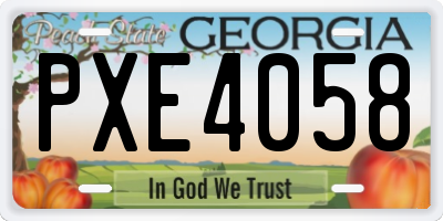 GA license plate PXE4058