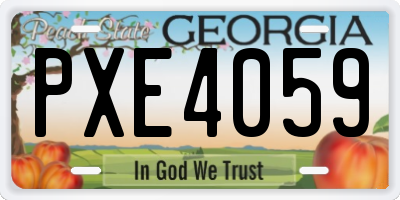 GA license plate PXE4059