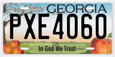 GA license plate PXE4060