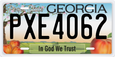 GA license plate PXE4062