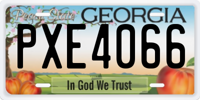 GA license plate PXE4066