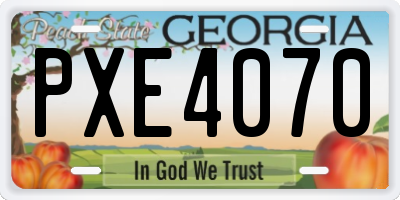 GA license plate PXE4070