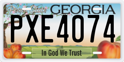 GA license plate PXE4074