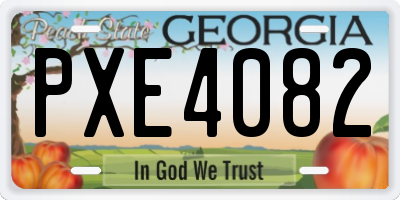 GA license plate PXE4082