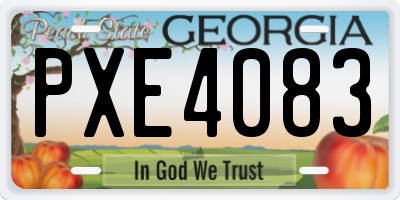GA license plate PXE4083