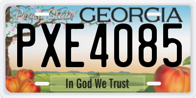 GA license plate PXE4085